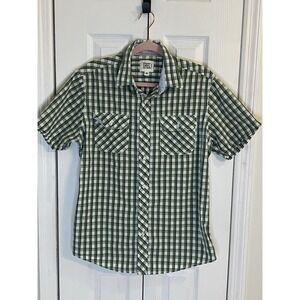 Paper Denim & Cloth Mens Green Plaid Casual Button Up Shirt Large‎